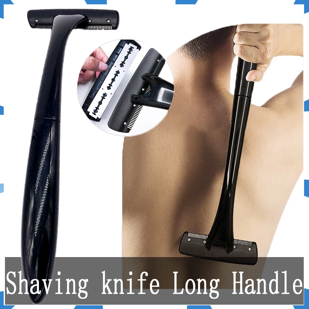 Shaving Knife Man Back Razor Shaver Groomer Full Body Hair Removal Trimmer Waterproof Rustproof Durable Long Handle