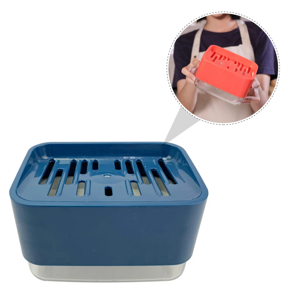 2 قطعة موزع مضخة الأطباق مع حامل الإسفنج يد واحدة الصحافة موزع الصابون السائل بالوعة المطبخ التوقف الصابون إعادة الملء فتح واسع #2