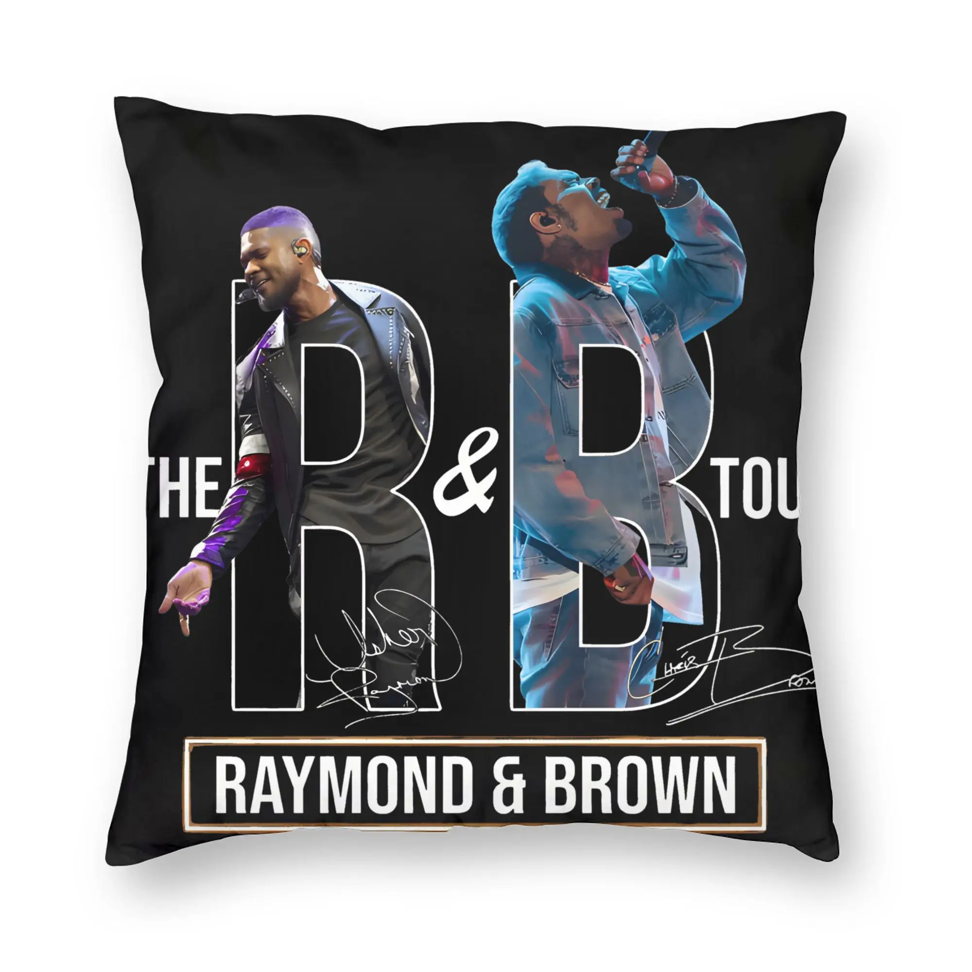 Pillow Case Chris Brown And Usher The Rb Tour Square  Raymond And Brown Pillow Cover For Wedding Party Home Decor Pillowcases