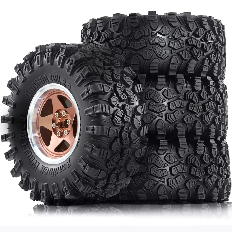 4Pcs 2.2 RC Crawler Tires and Metal Beadlock Wheels 4PCS for 1/10 1/8 RC Crawler Car SCX10 I II III Pro TRX4 TRX6 Gen7/8 D90