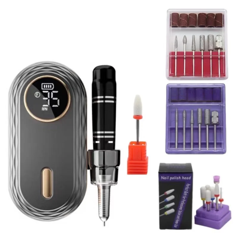 35000RPM Nail Drill Machine Rechargeable Nail File Nails Accessories Gel Nail Polish Sander Professional Tool Manicure Set