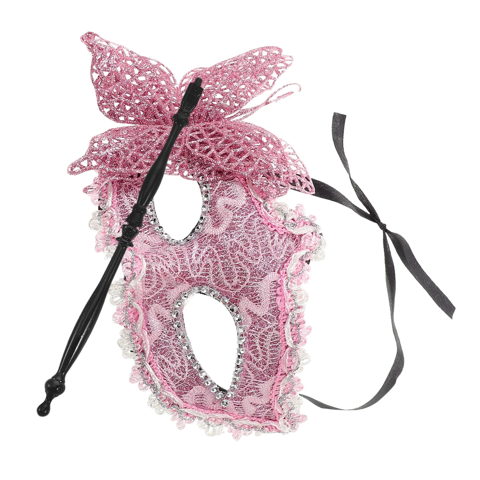 

Handheld Butterfly Mask Masquerade Party Elegant Design Comfortable Soft Material Halloween Cosplay Women Accessory