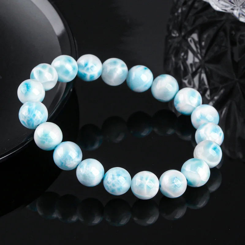 Natural Sea-Pattern Stone Bracelet High Goods Septaria Obvious Dominica Larimar Donghai Ketang Gem