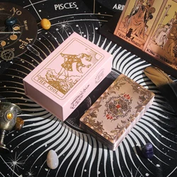 2024 neue rosa große Größe Box Tarot hochwertige glatte wasserdichte PVC-Material Tarots Karte Deck Schicksal Spielkarte Geschenk