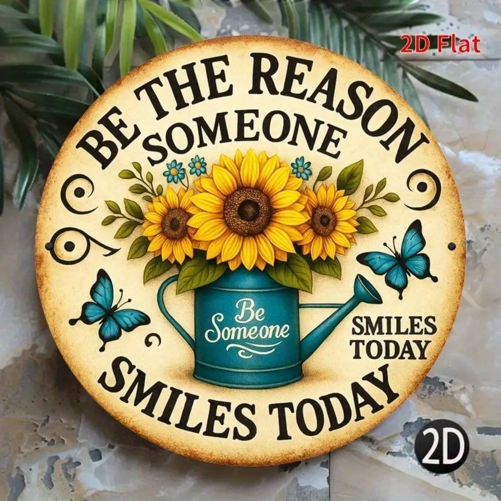 Be The Reason Someone Smiles Today Iron Wall Sign Inspirational Metal Art Home Office Decor