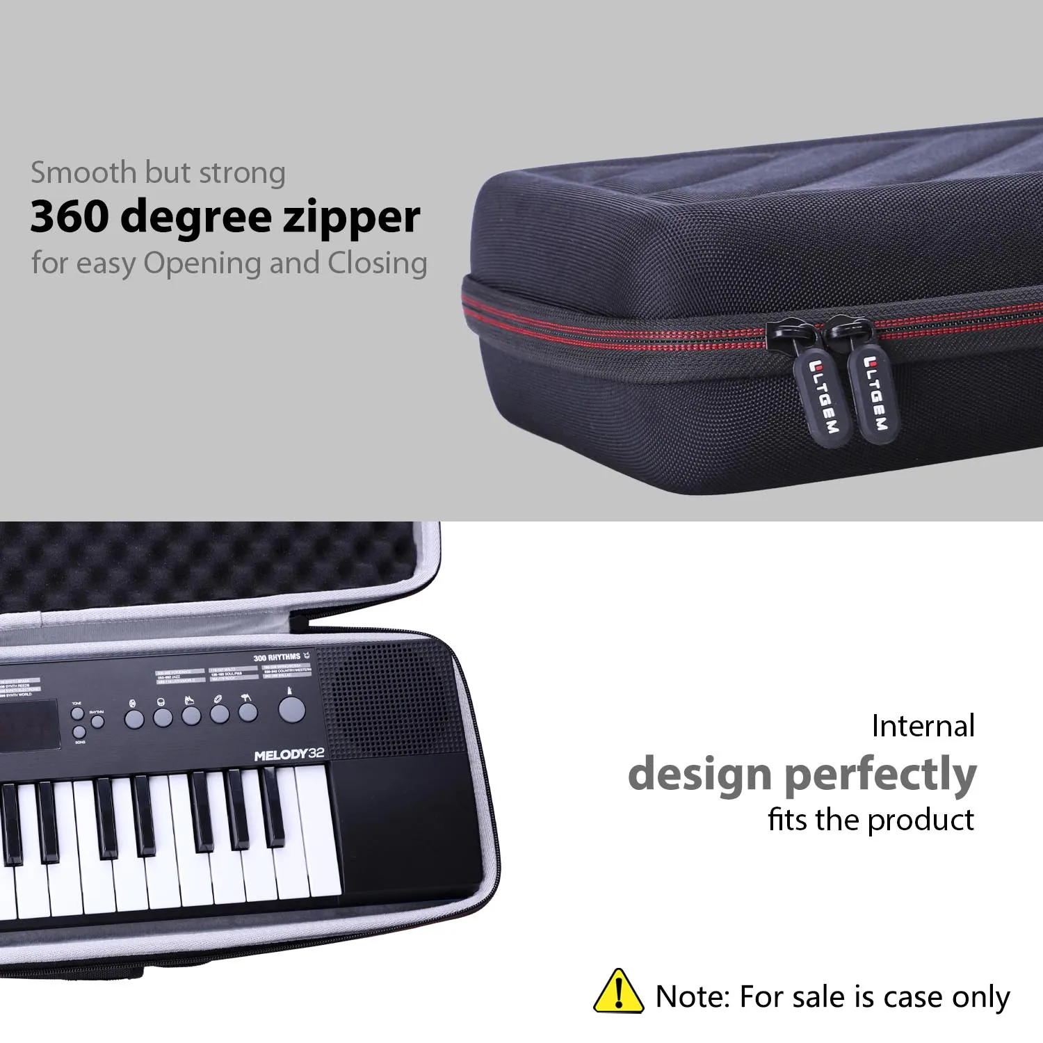 LTGEM Hard Case for Alesis Melody 32 – Portable 32 Key Mini Digital Piano/Keyboard (Case Only)