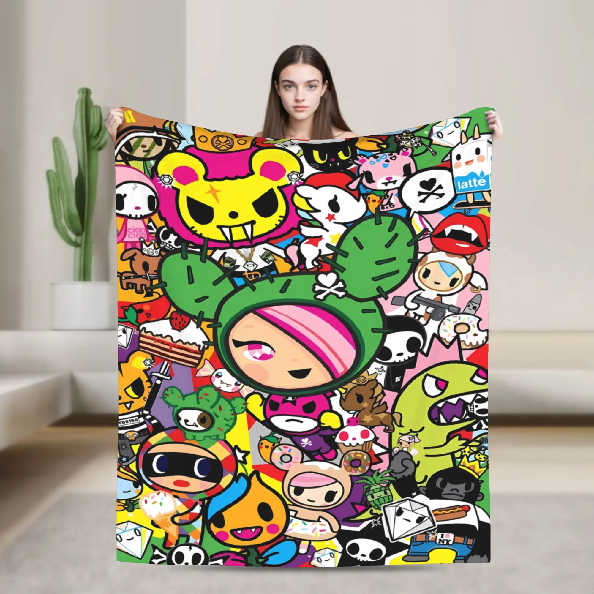 Tokidokis Kawaii Donutella Sandy Unicorno Blankets Warm Soft  Bedding Throws Autumn Boys Couch Chair Sofa Bed Fluffy Bedspread