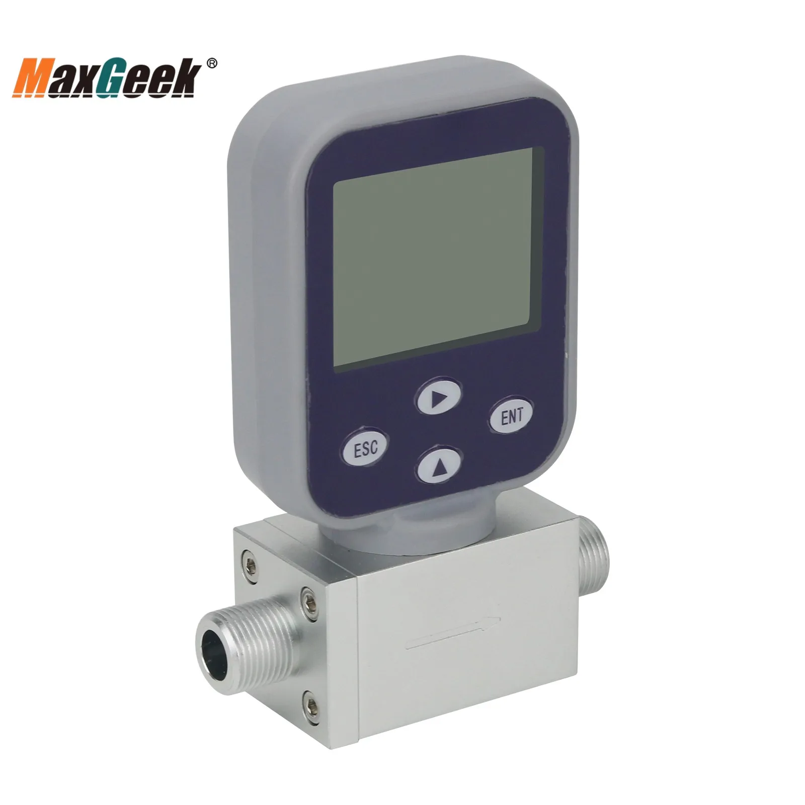 Maxgeek 0-50L/min Hydrogen Gas Flow Meter Miniature Thermal Gas Flow Meter Mass Gas Flow Meter with RS485 Output