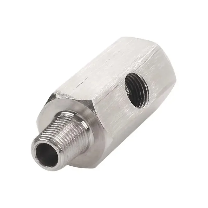 M12 M10 M14 1/8 "NPT أنثى مستشعر ضغط الزيت موصل تغذية خط قياس المحملة محول 1/8NPT 1/4NPT ثقوب جانبية من الفولاذ المقاوم للصدأ