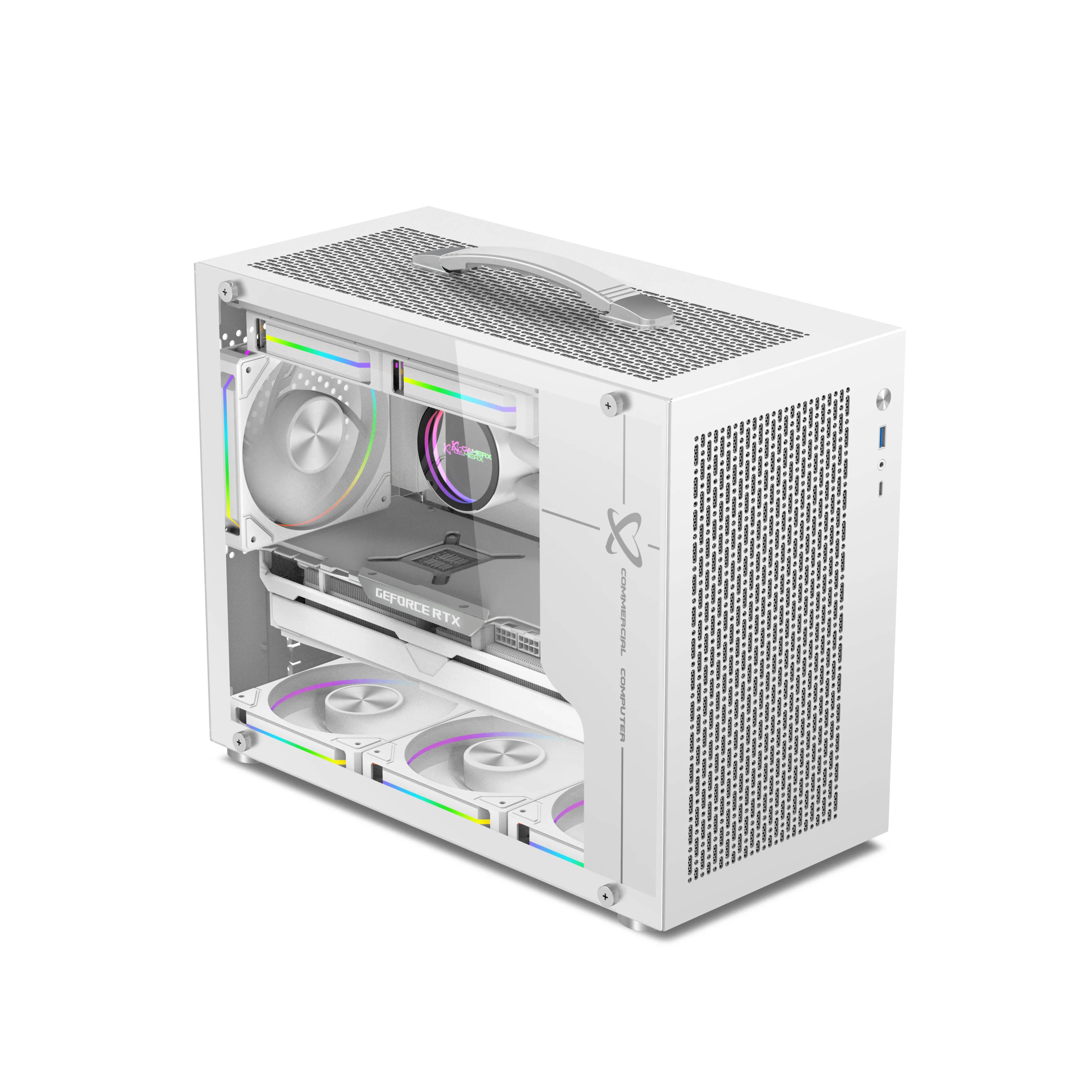 Power Train X-Gamerx X100 Pro MATX PC case TYPE-C porta lado