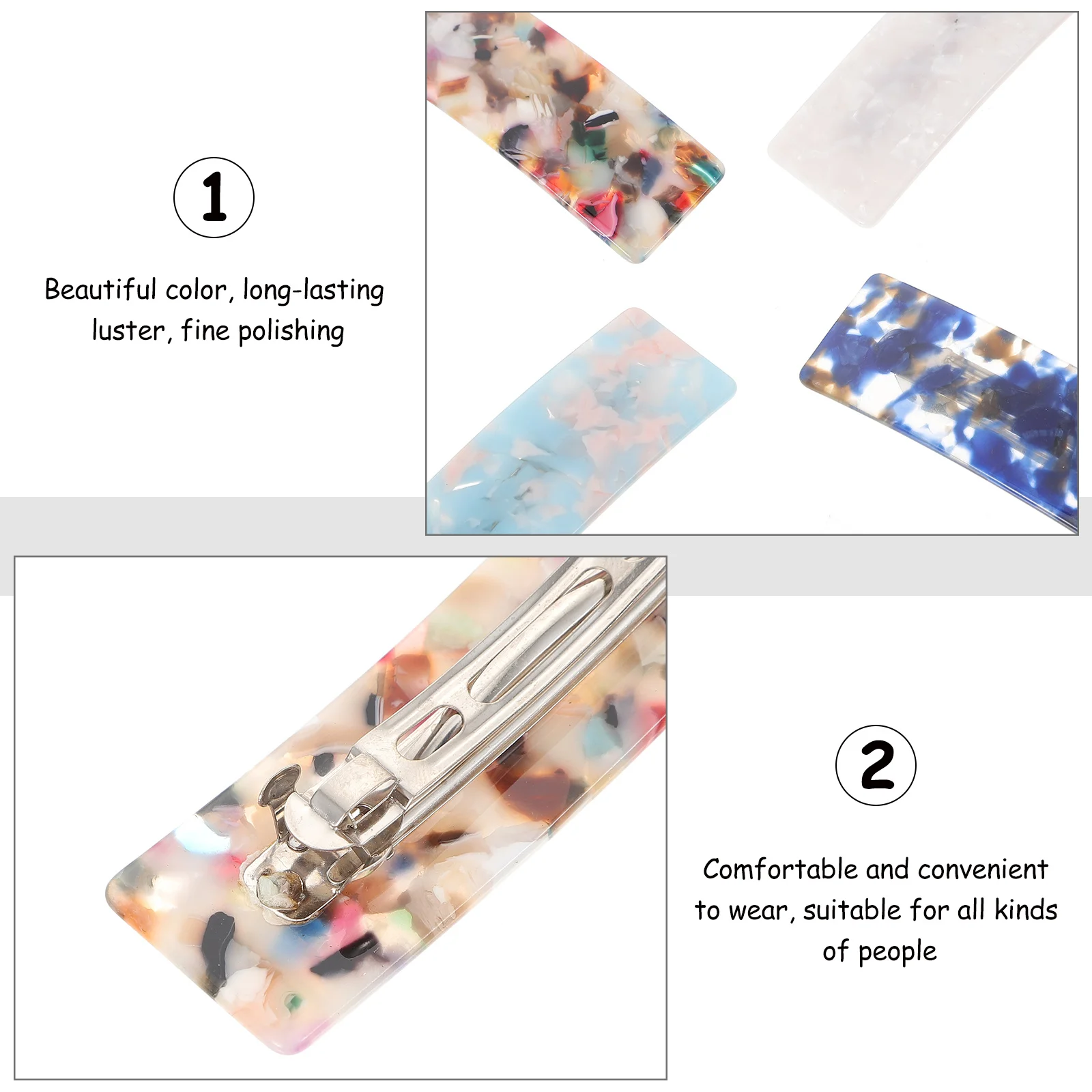 

4Pcs Large Hair Clips Elegant Spring Hairpins Durable Non-Slip Lightweight Hair Barrettes Accessories for Women's Special