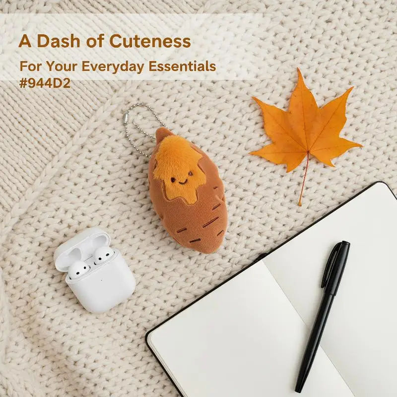 NEW Soft Stuffed Roasted Sweet Potato Plush Keychain Cute Cartoon Simulation Food Doll Pendant Backpack Aesthetic Decor Charm