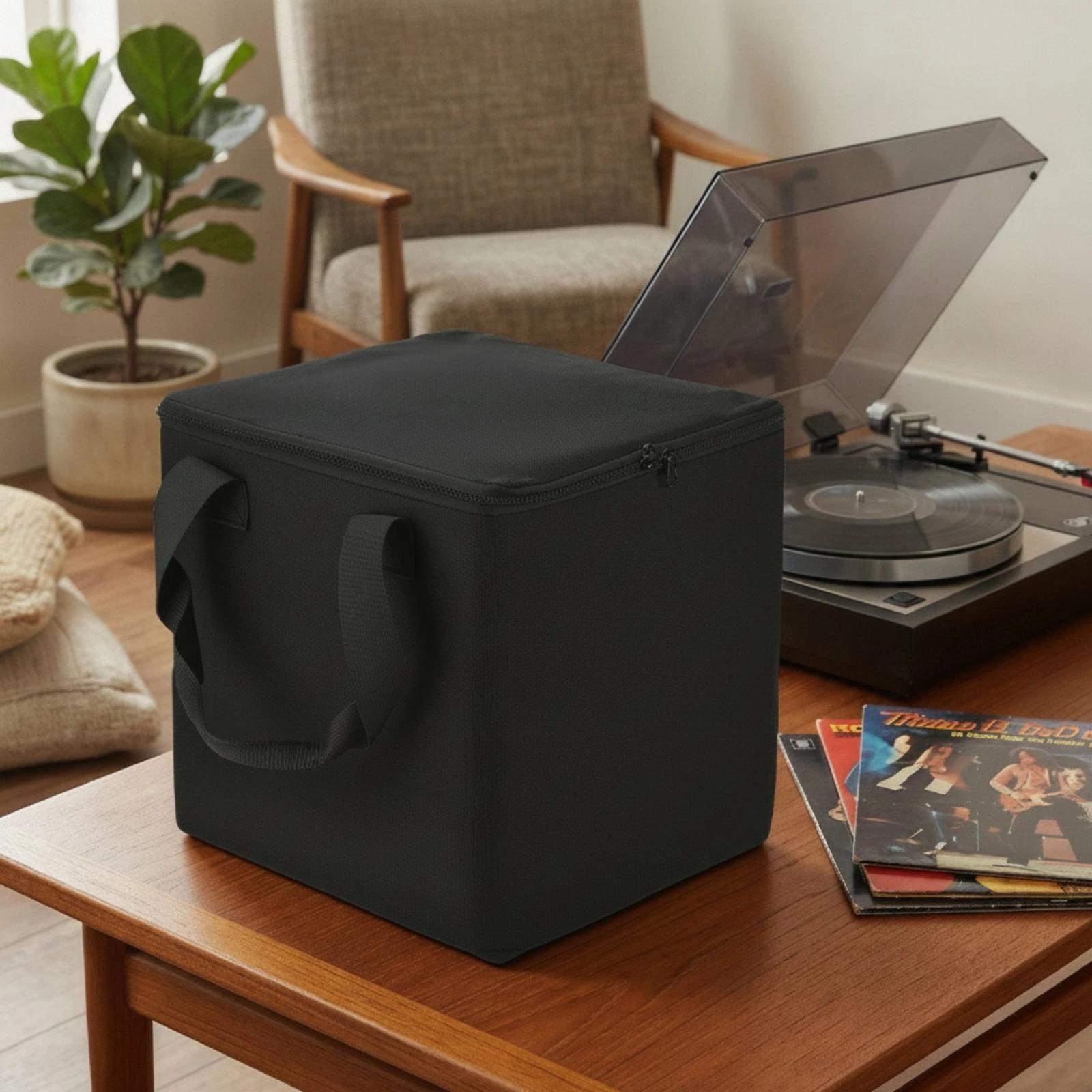 Vinyl Album Bag Soft Sided Album Tote Bag Holder Shielding Long-Lasting for DJs, Home Organization, Travel