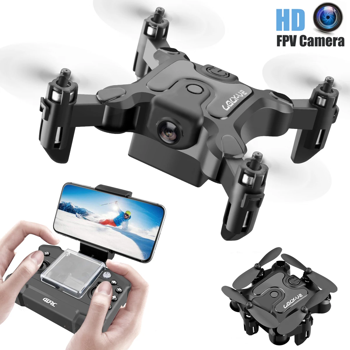 4DRC V2 Mini Drone HD Camera Air Pressure Altitude Hold WiFi FPV RC Drones Foldable Helicopter Dron Toy Gift