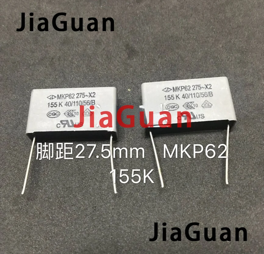 10pcs Xiamen Faratronic MKP62 1.5UF 275VAC 1U5 P27MM FARA MKP 155 gray film capacitor 1.5uf/275vac 155/275VAC 155k 155m