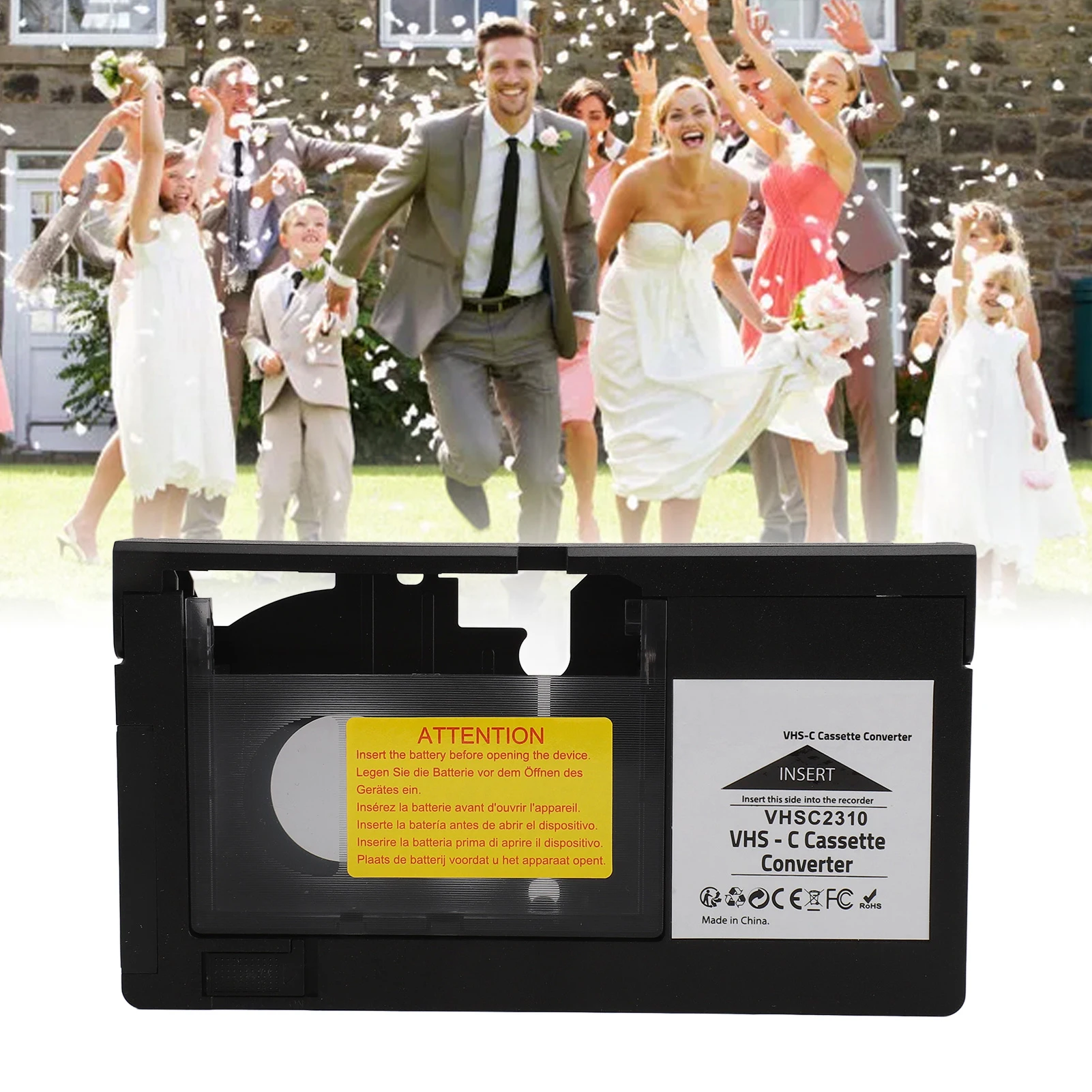 Camcorders Cassette Adapter Cassette Adapter One Key Control Simple  Battery Operated Compact for S‑VHS‑C S‑VHS Tapes