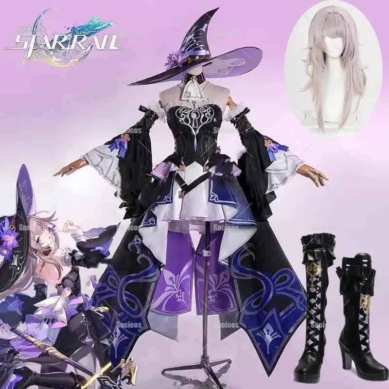 

Game Honkai Star Rail The Herta Cosplay Costume Wig Dress Hat Uniform Headwear Women Men Halloween Carnival Role Play Shoes
