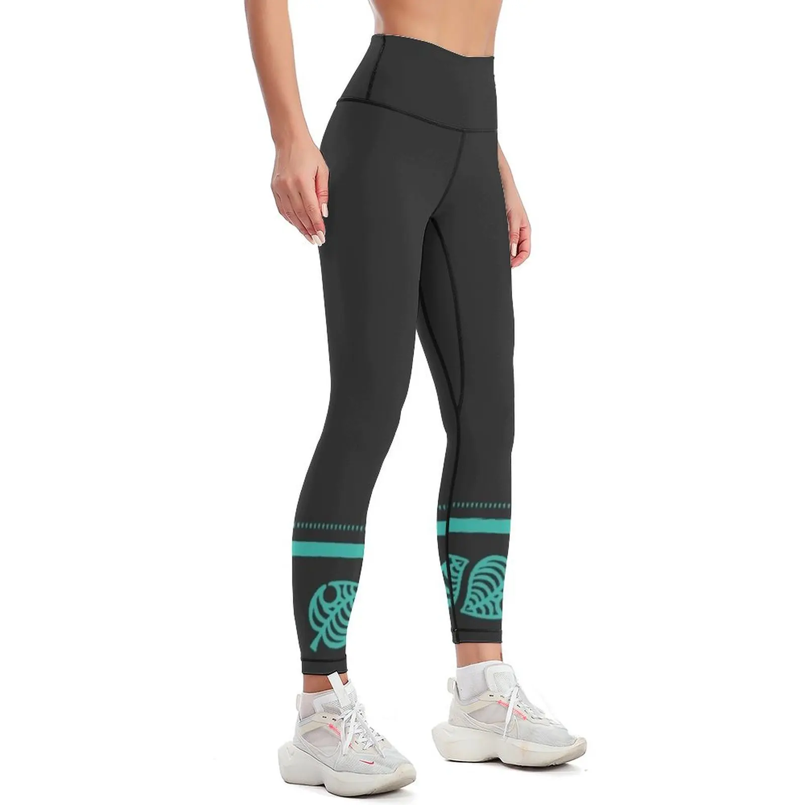 Green Nook Aloha Leaf Logo Hand-drawn Style Leggings sportswear gym sportswear woman gym 2024 Womens Leggings