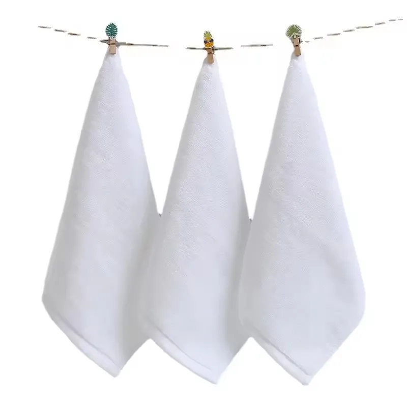 5pcs/lot Good Quality White Face Baby Towel 30*30CM Small Hand Towels Kitchen Hotel Restaurant Kindergarten Beauty Salon Towel