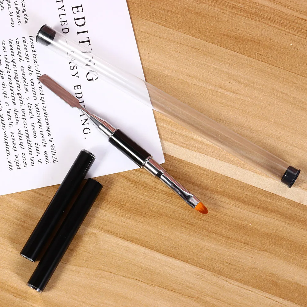 

Dual-Ended Poly Extension Gel Brush with Flat Tip and Fine Tip for Nail Gel Application Nail Art Extension Manicure