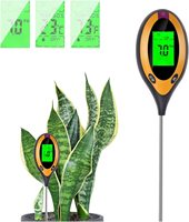 Digital 4/5 In 1 Soil PH Meter Moisture Monitor Temperature Sunlight Tester for Gardening Plants Farming with Blacklight