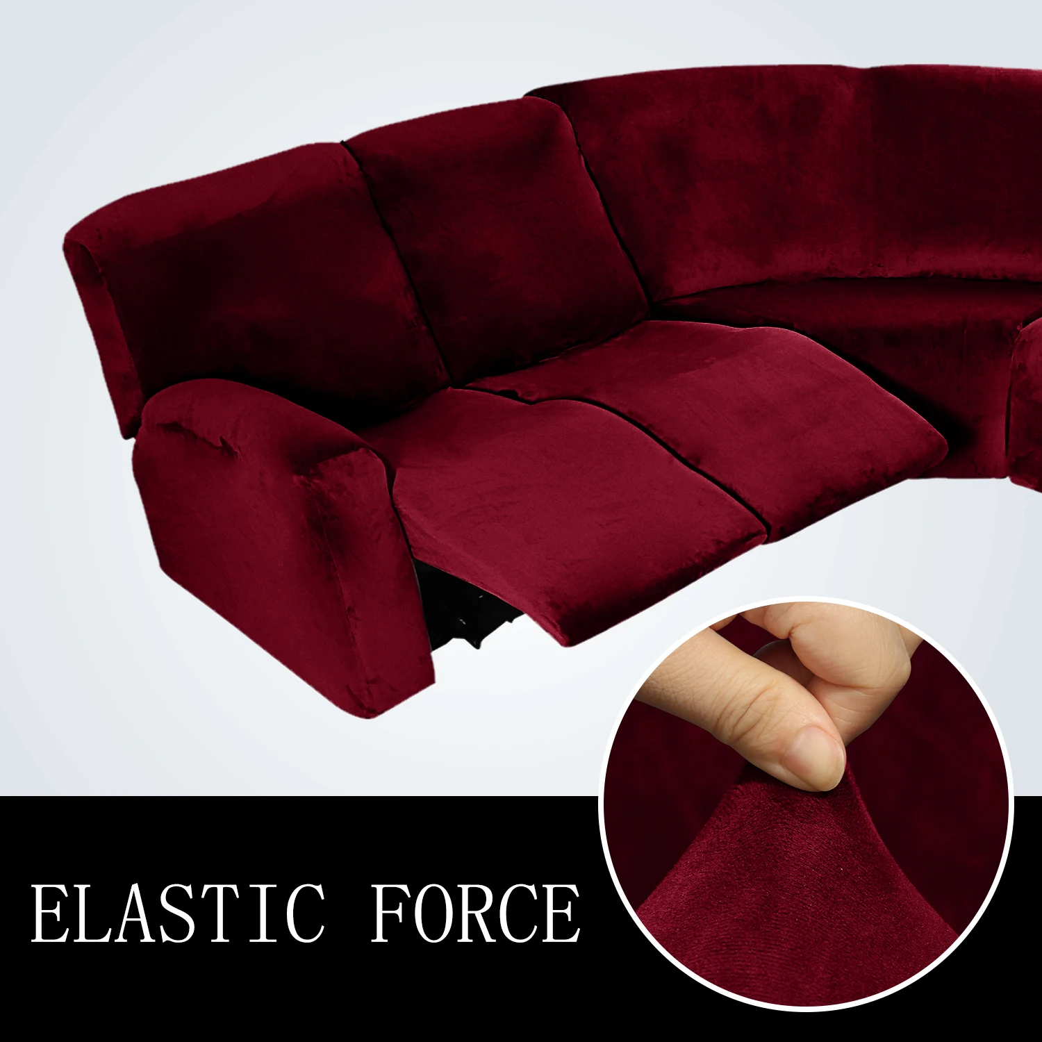 7 Piece Corner Sofa Covers Stretch Sectional Couch Slipcover Set Armchair Universal Elastic Couch Cover for Living Room Sofa