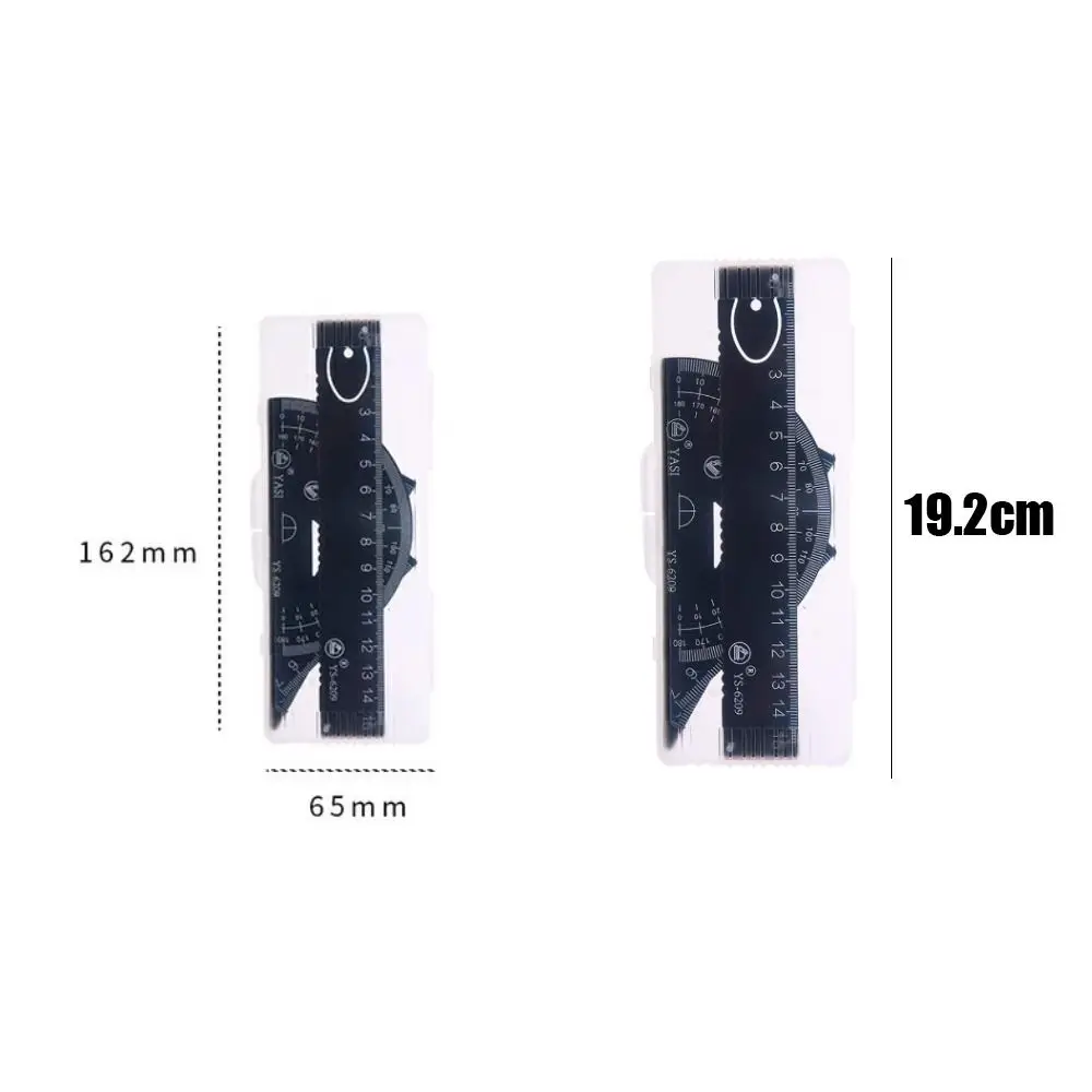 4Pcs Portable Multifunctional Metal Drafting Set With Storage Box Protractor Set Ruler Math Sets Drawing Tool Office School