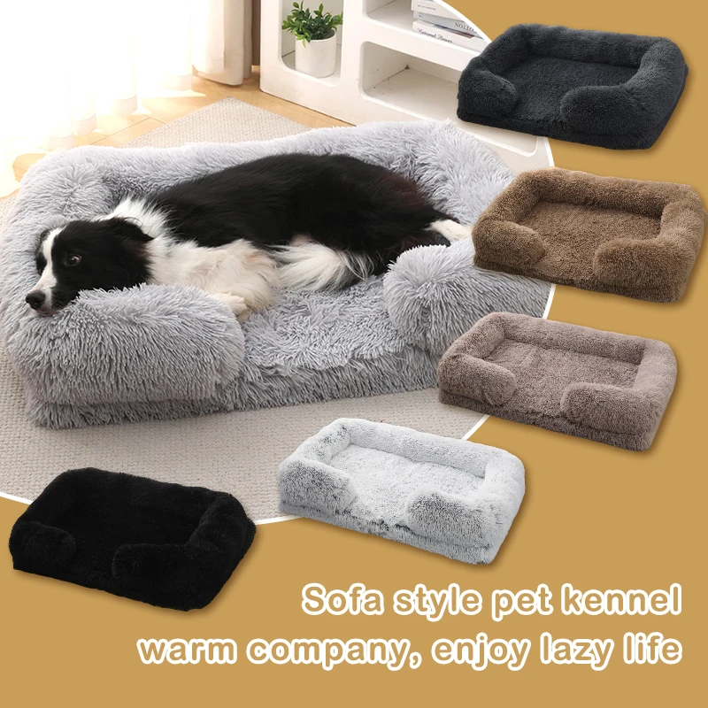 Dog Couch Bed Plush And Comfortable Durable Calming Dog Bed Nonskid Bottom Orthopedic Dog Beds Medium Size Dogs Pet Cat Beds