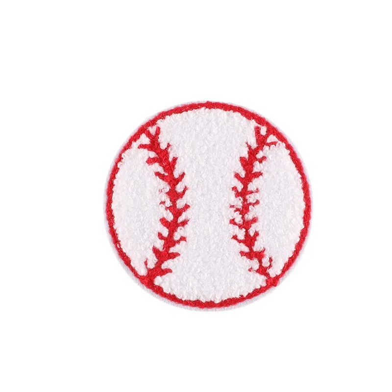 2PCS Embroidery Fusible Patch Iron on Transfer Appliques Patches for Clothes Chenille Baseball Patch Couture Decorate