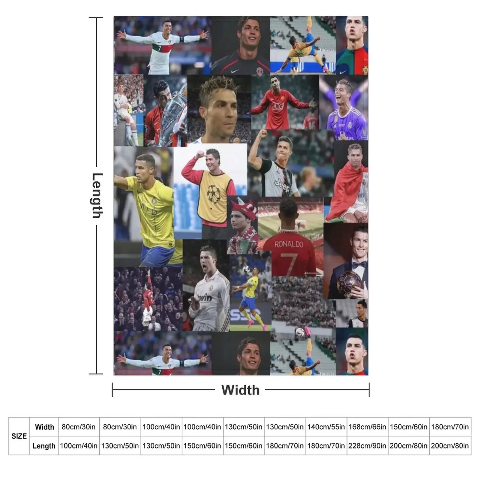 Cristiano Collage Throw Blanket Baby Quilt sofa bed Blankets