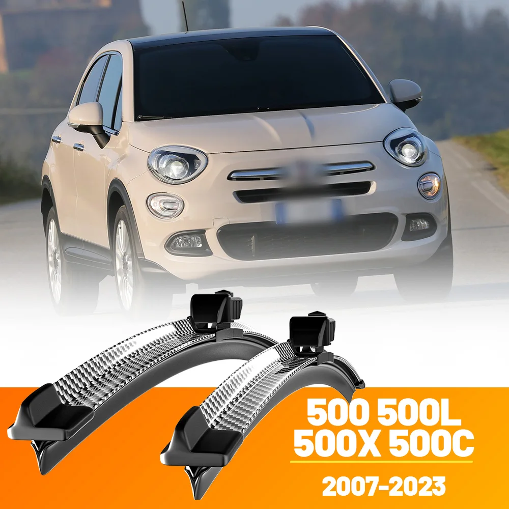 2 stücke Frontscheibe Scheibenwischerblätter Carbon Faser Scheibenwischer Für Fiat 500 500L 500X 500C 2007-2023 2009 2010 2011 2012 2013