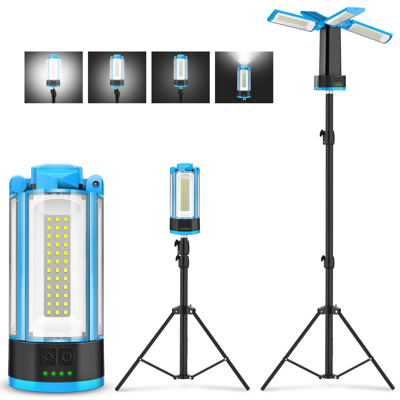 

4100LM 3 Modes Foldable Work Light With Bracket 10400Mah Camping LED Telescopic Flashlight Rechargeable Emergency Lamp Outdoor