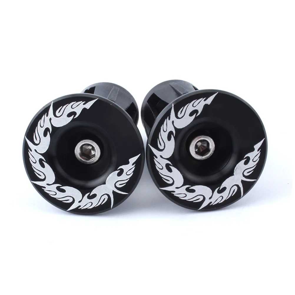 

Pair of Bike Handlebar End Plugs Aluminum Alloy Bar End Caps for Mountain Bike Road Bike Fixed Gear Bike(Black)