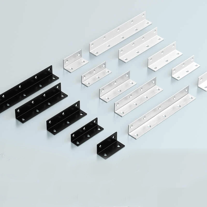 4Pcs Lengthen Thicken L-Shaped Stainless Steel Corner Code Furniture Fixator 90Degree Right Angle Bracket Furniture Connector
