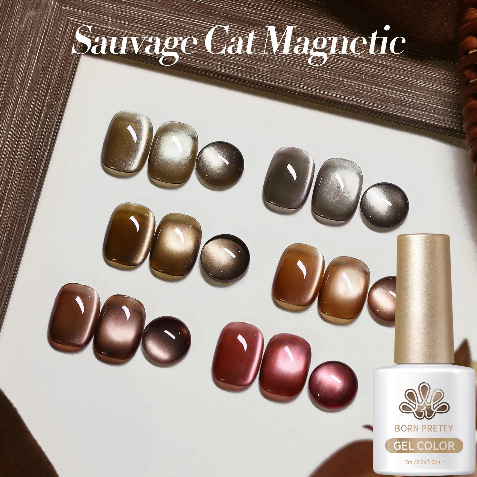 

BORN PRETTY 7 мл 6 цветов Кофейный кот Магнитный гель-лак для ногтей Набор с магнитной палочкой Soak Off УФ-светодиодный маникюрный набор для дизайна ногтей
