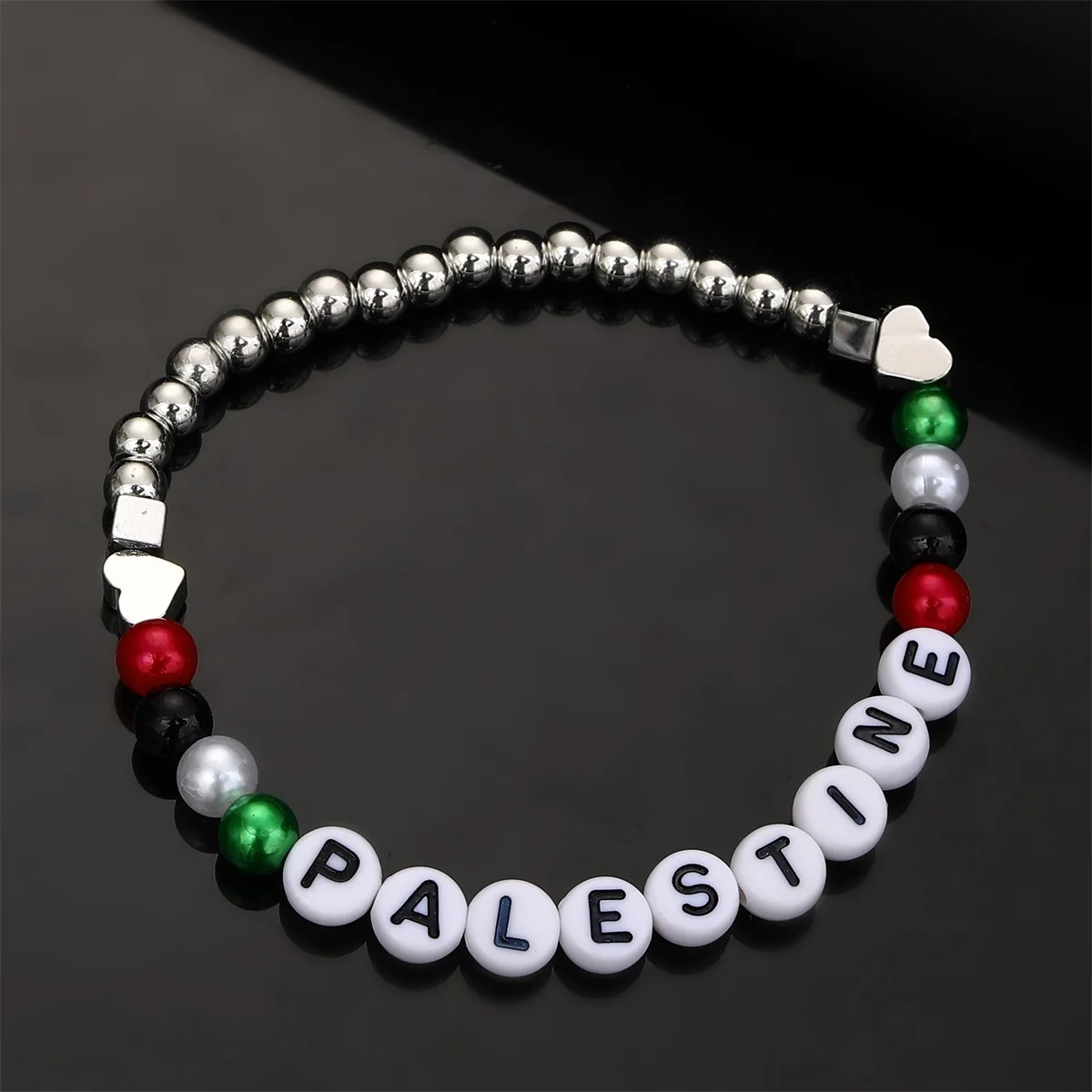 Palestine Red Black Green White National Flag Woven Thread Bracelet Natural Stone Beads Fashion Bracelets for Women Men Jewelrys - view 3