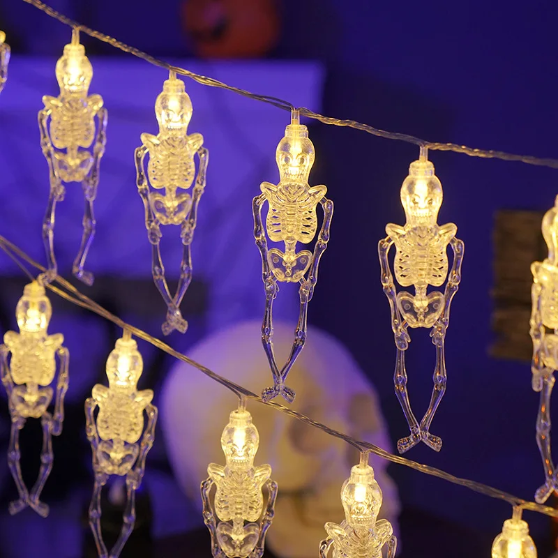 Halloween Decor Skeleton String Lights Indoor Battery/Usb Operated Hanging Lamp For Home Decor Horror Theme Light 403