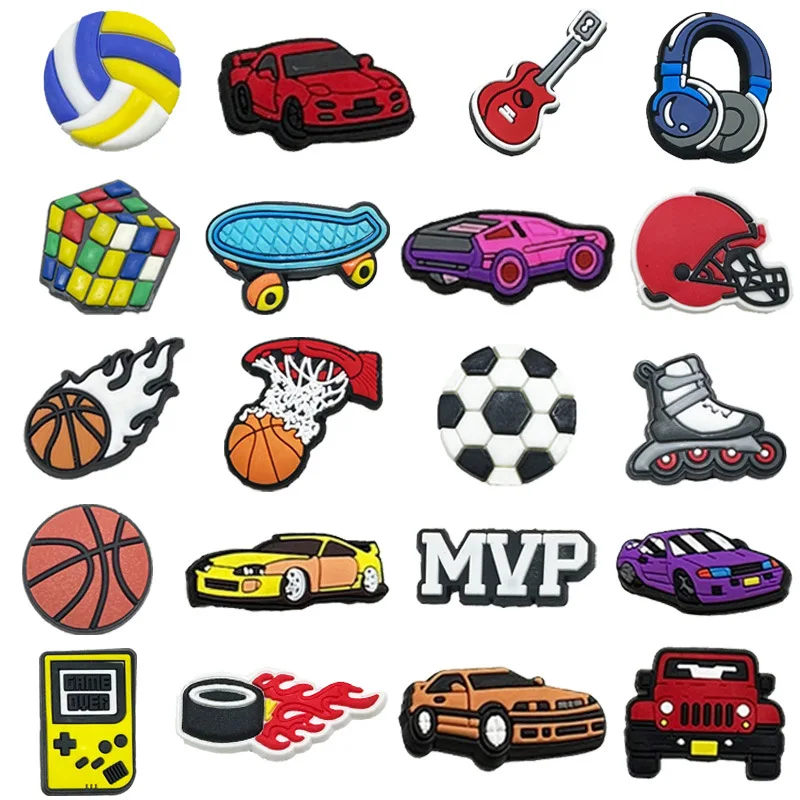 Street Sports Croc Charms Set Car & Basketball Themed Shoe Clips Shoe Decorations, DIY Shoe Pins  Perfect Gift for Animal Lovers
