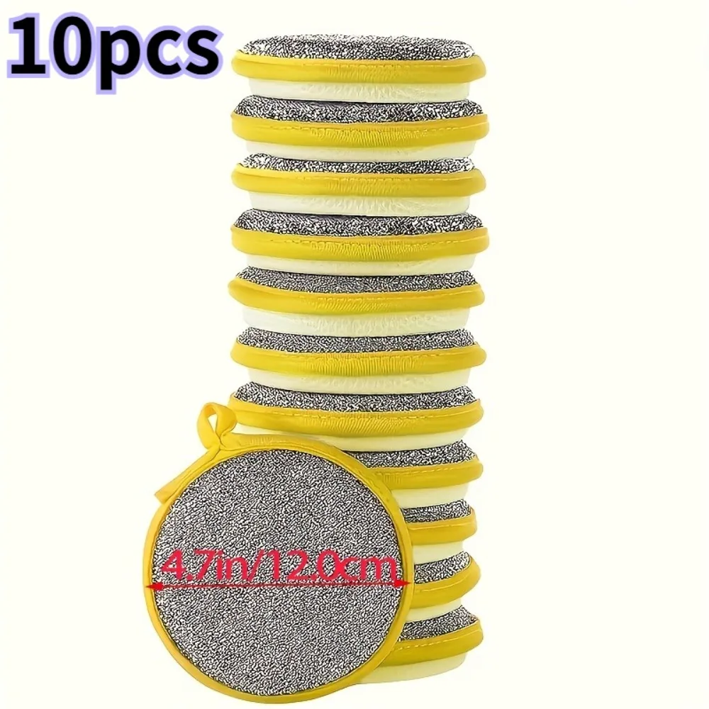 Esponja y estropajo de cocina resistente y que no rayan – Textura de arena verde, apto para lavavajillas para platos, ollas, sartenes y encimeras