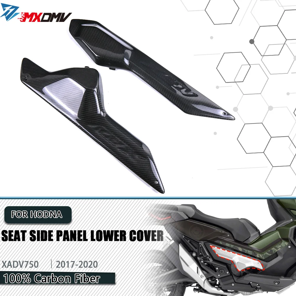 For Honda XADV750  X ADV750 2017- 2020 3K Real Carbon Fiber Motorcycle Accessories Under Seat Side Panels Cover Parts Kit