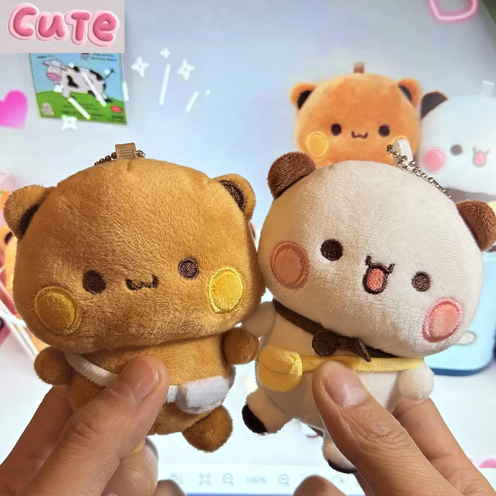 New Cute Bubu Dudu and Yier Plush Pendant Keychain Dolls Cartoon Panda Bear Key Ring Backpack Pendant Cosplay Props Couple Gifts
