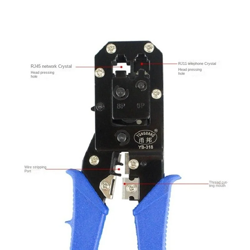 Rj45 ferramenta de crimper rj11 cat5e cat6 cabo ferramenta de friso alicate de rede ferramenta 8p/6p multi-função alicate de cabo, descascando tesoura