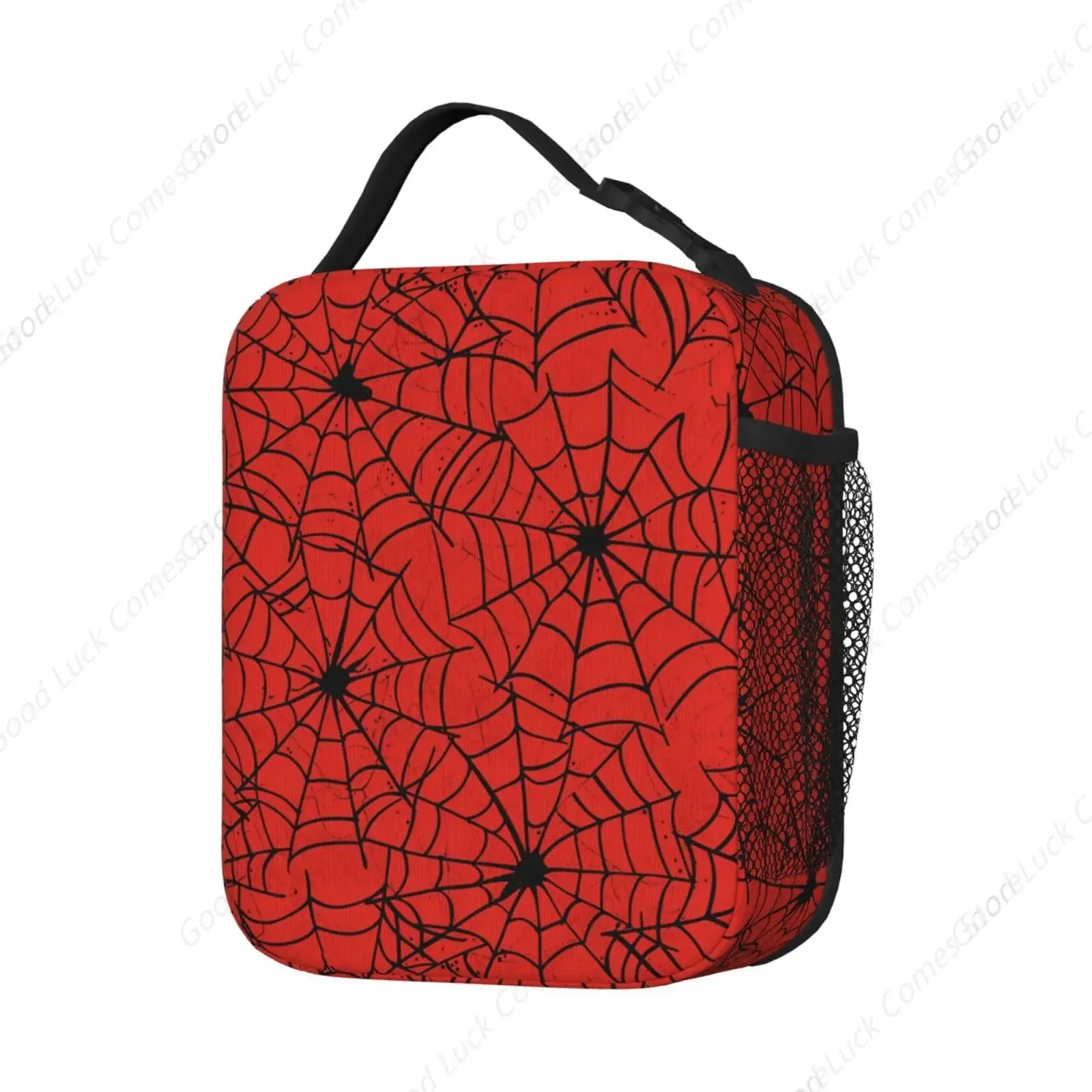 Spider Webs Red Lunch Box - Insulated Lunch Bags for Boys/Girls/Women/Men Detachable Handle Lunchbox Meal Tote Bag