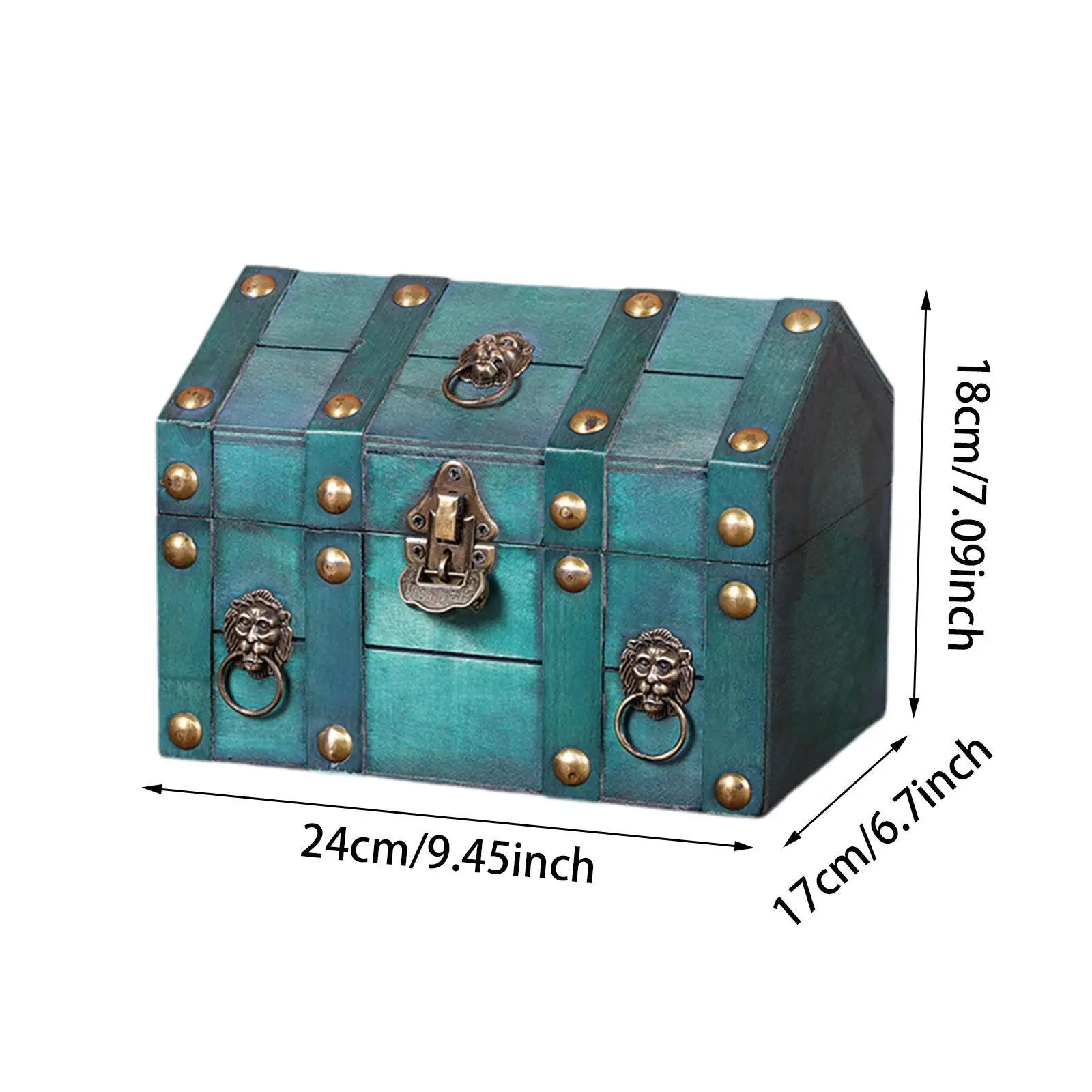 Treasure Chest Chest Wooden with Shape Lockable Jewelry Organizer Box Unique