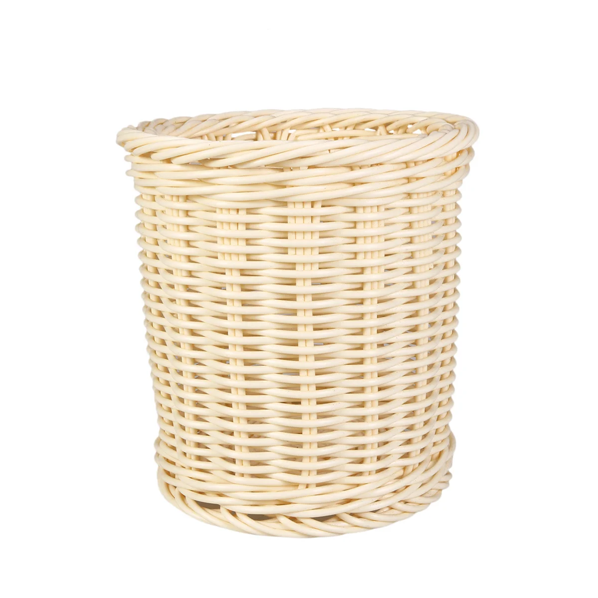 

Beige Medium Simulation Rattan Plastic Pen Holder Storage Basket For Office Home School Stationery Organizer Container Pens