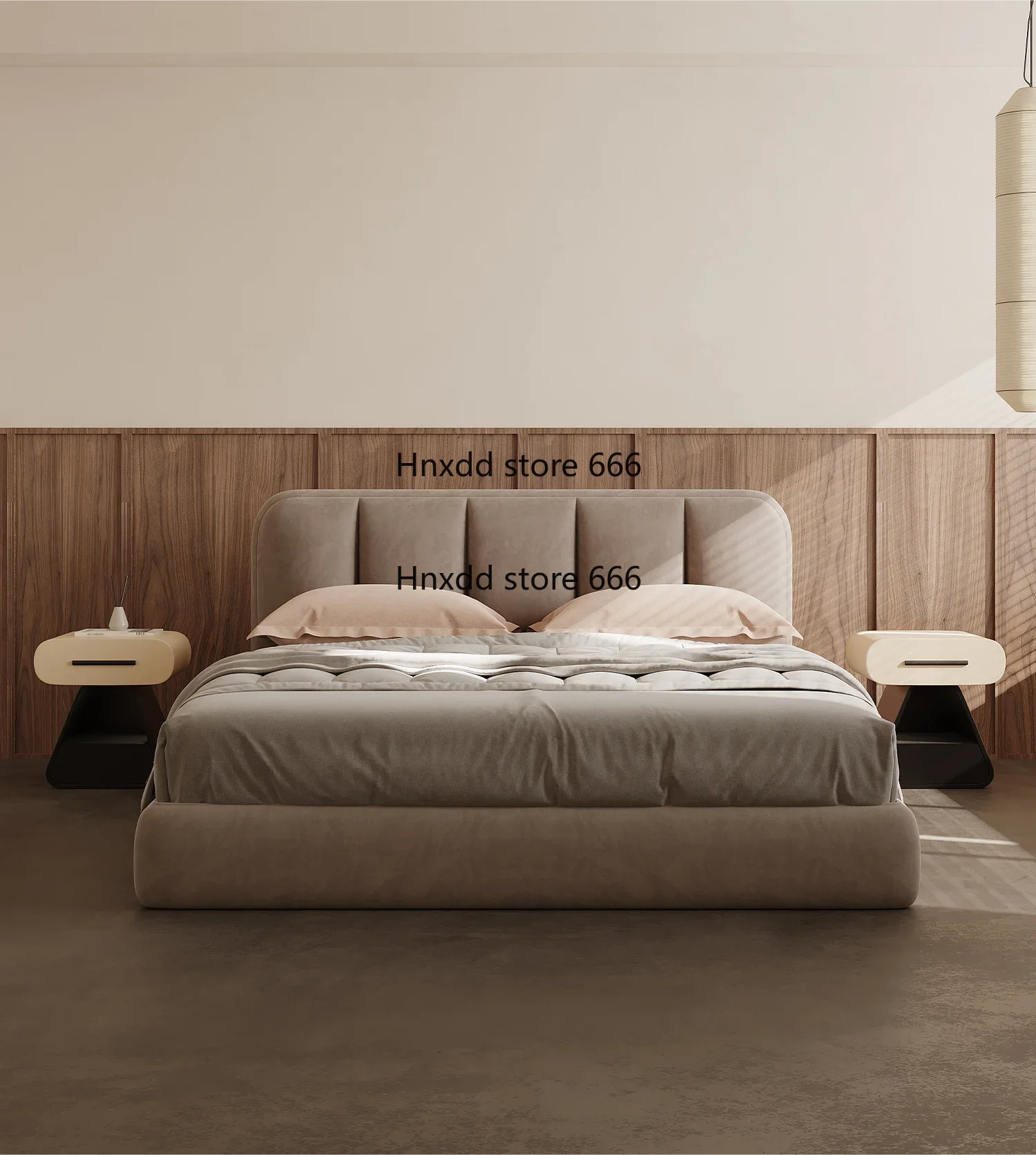 Italian minimalist double bed master bedroom floor-to-ceiling 1.8 meters wedding bed