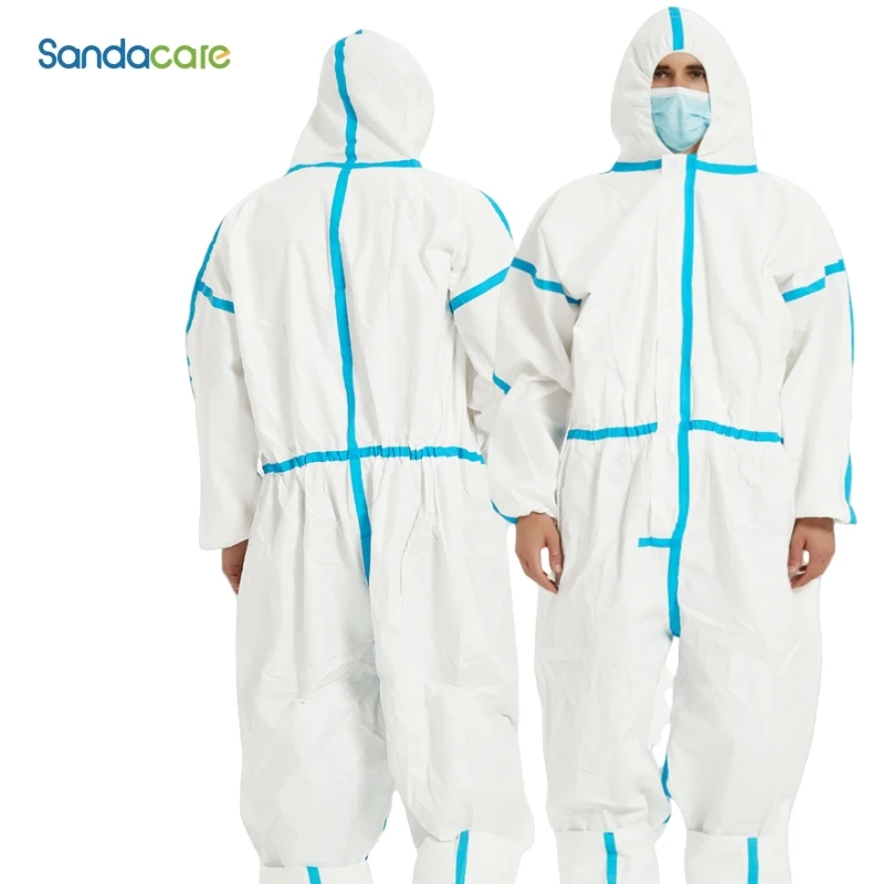 Disposable non-woven fabric protective clothing one-piece with cap dust-proof animal husbandry laboratory isolation work clothes