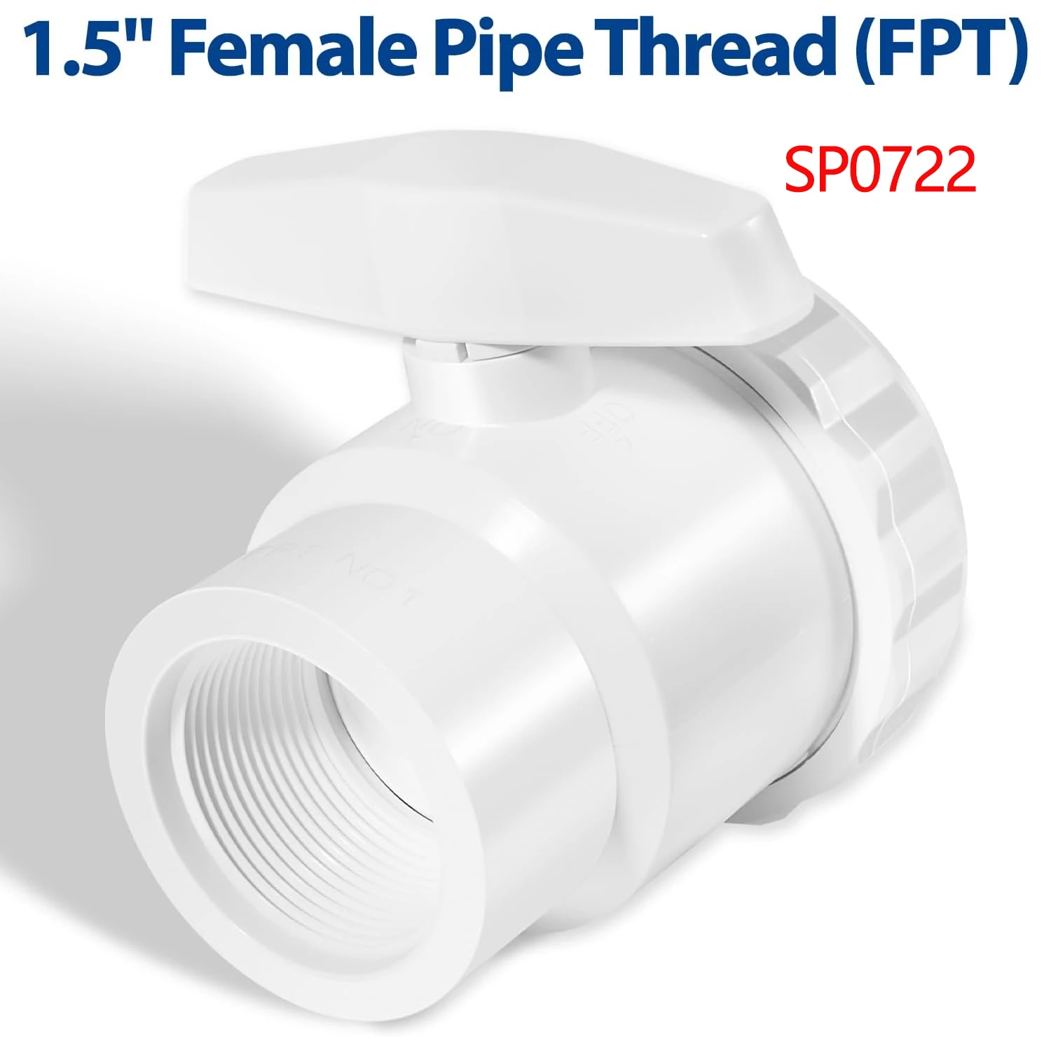 

SP0722 2-ходовой шаровой кран Trimline, бассейнный клапан из АБС-пластика FPT 1 1/2 дюйма с тефлоновыми сиденьями и соединителем-соединением - устойчивый к бассейнам, спа