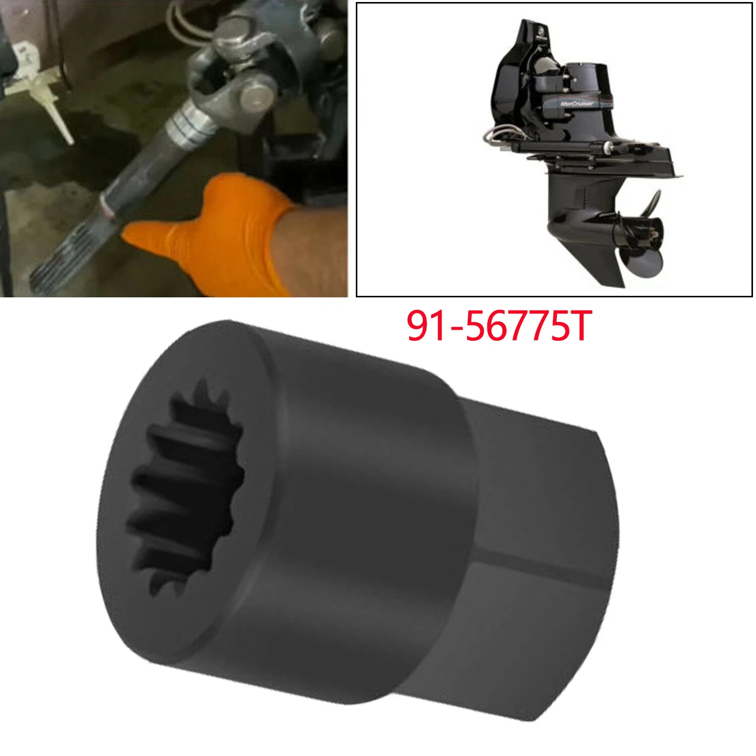 91-56775T محول عمود محرك Alpha One يناسب Mercury MC-I، R-MR، Alpha One، Alpha One/Gen II، لمحرك Mercury 13-spline Sh