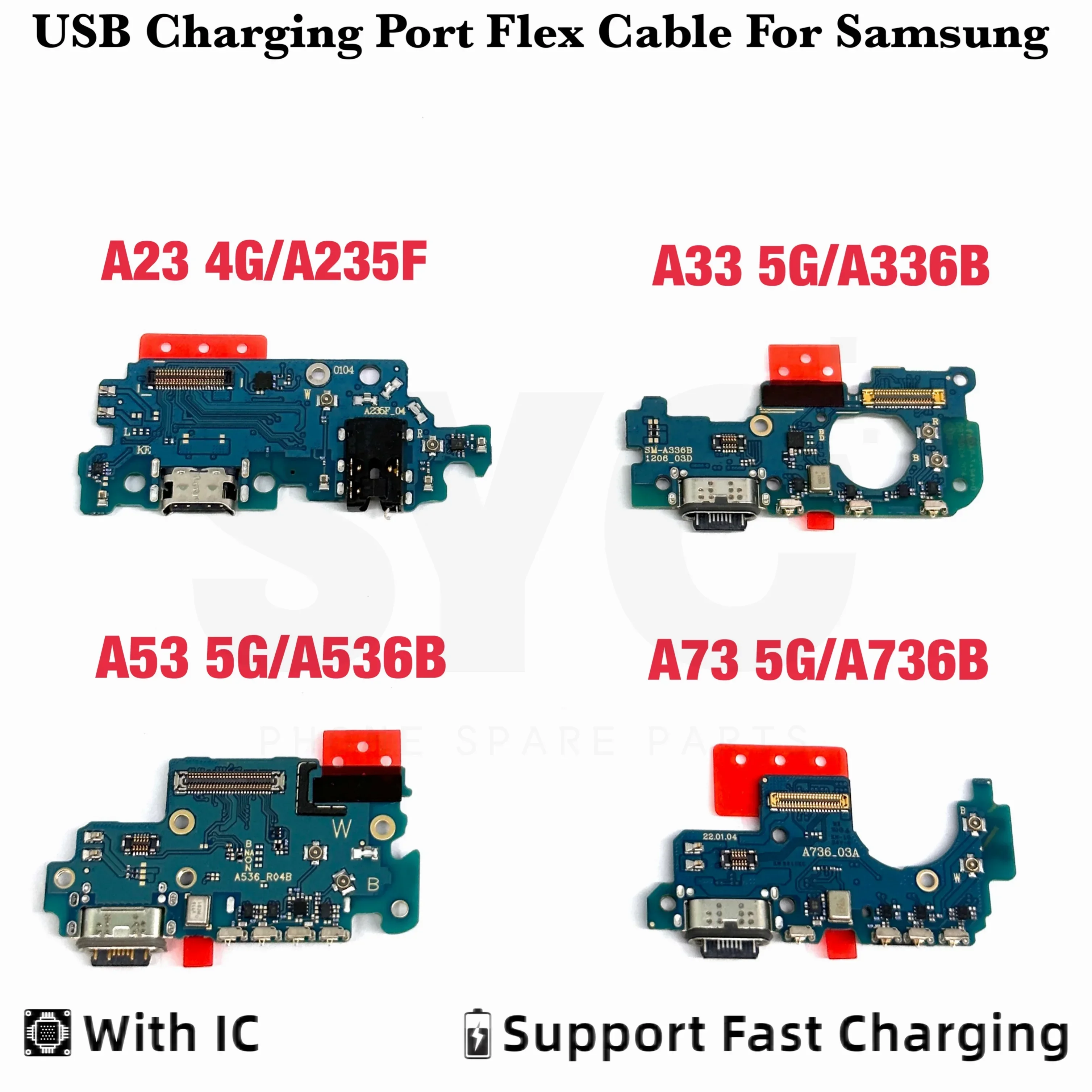 

USB-порт для зарядки, док-плата, коннектор, основная материнская плата, гибкий кабель для Samsung Galaxy A23 A33 A53 A73 5G A336 A235F A536